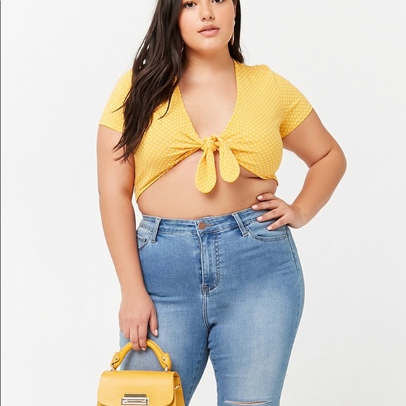 yellow front tie top